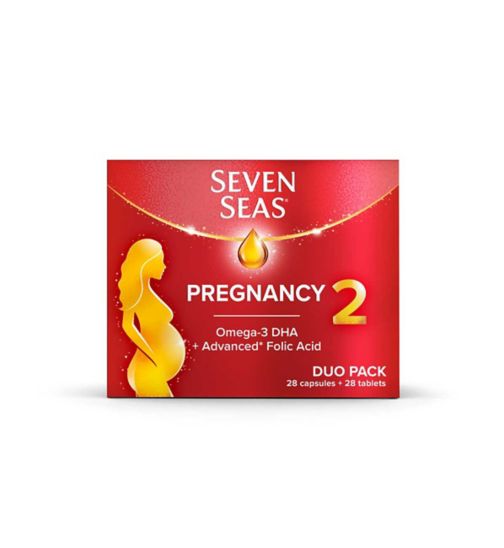 Seven Seas Pregnancy Vitamins with Omega-3 DHA and Advanced* Folic Acid - Duo Pack - 28 Capsules + 28 Tablets