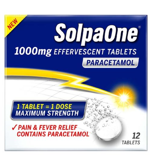 SolpaOne 1000mg Effervescent Tabs Paracetamol - 12 Tablets