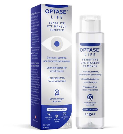 Optase Life Sensitive Eye Makeup Remover - Gentle & Effective for All Skin Types - Soothing Micellar Cleansing Water - 100ml