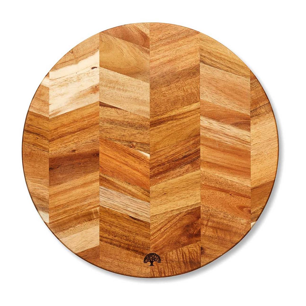 Barbary & Oak Round Acacia Chopping Board Chevron