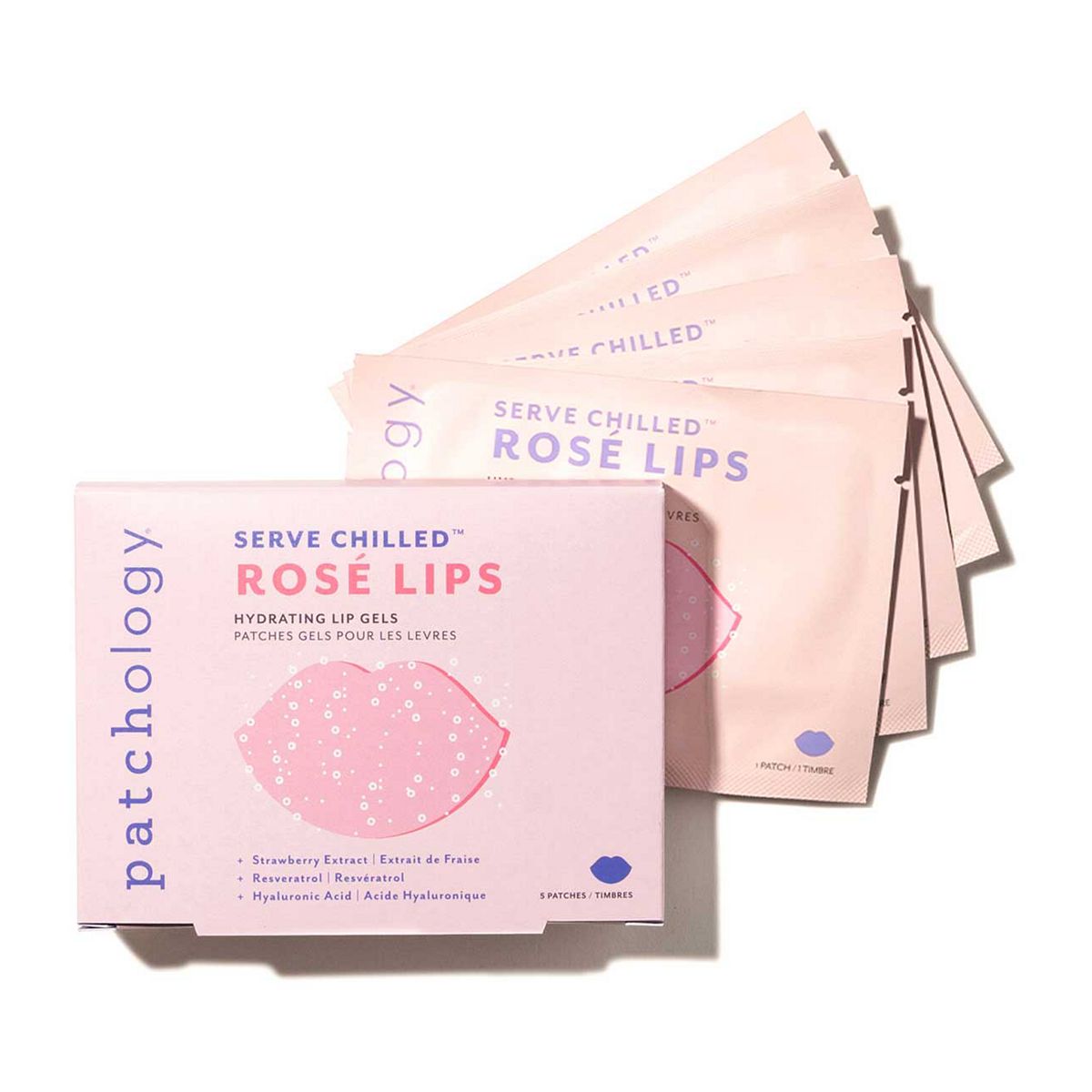Patchology Serve Chilled Rosé Lips Hydrating Lip Gel 5 Pair