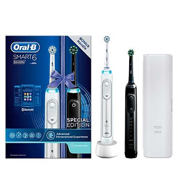 Oral-B Smart 6 Black & White Electric Toothbrush Duo Pack