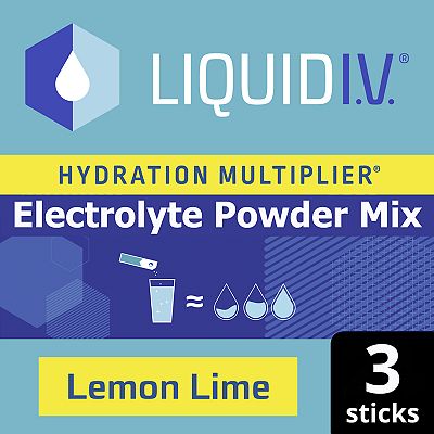 Liquid I.V. Hydration Multiplier Electrolyte Powder Mix Lemon Lime 3 Sachets