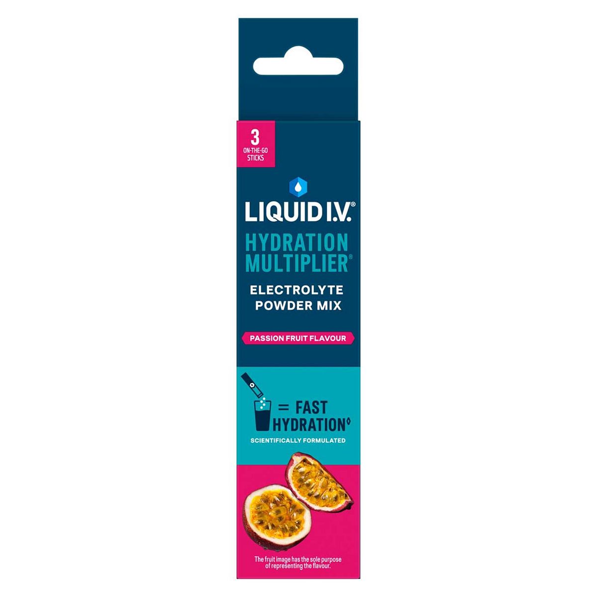 Liquid Iv Liquid I.v. Hydration Multiplier Electrolyte Powder Mix Passion Fruit 3 Sachets