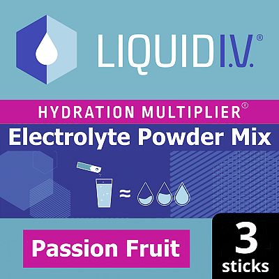 Liquid I.V. Hydration Multiplier Electrolyte Powder Mix Passion Fruit 3 Sachets