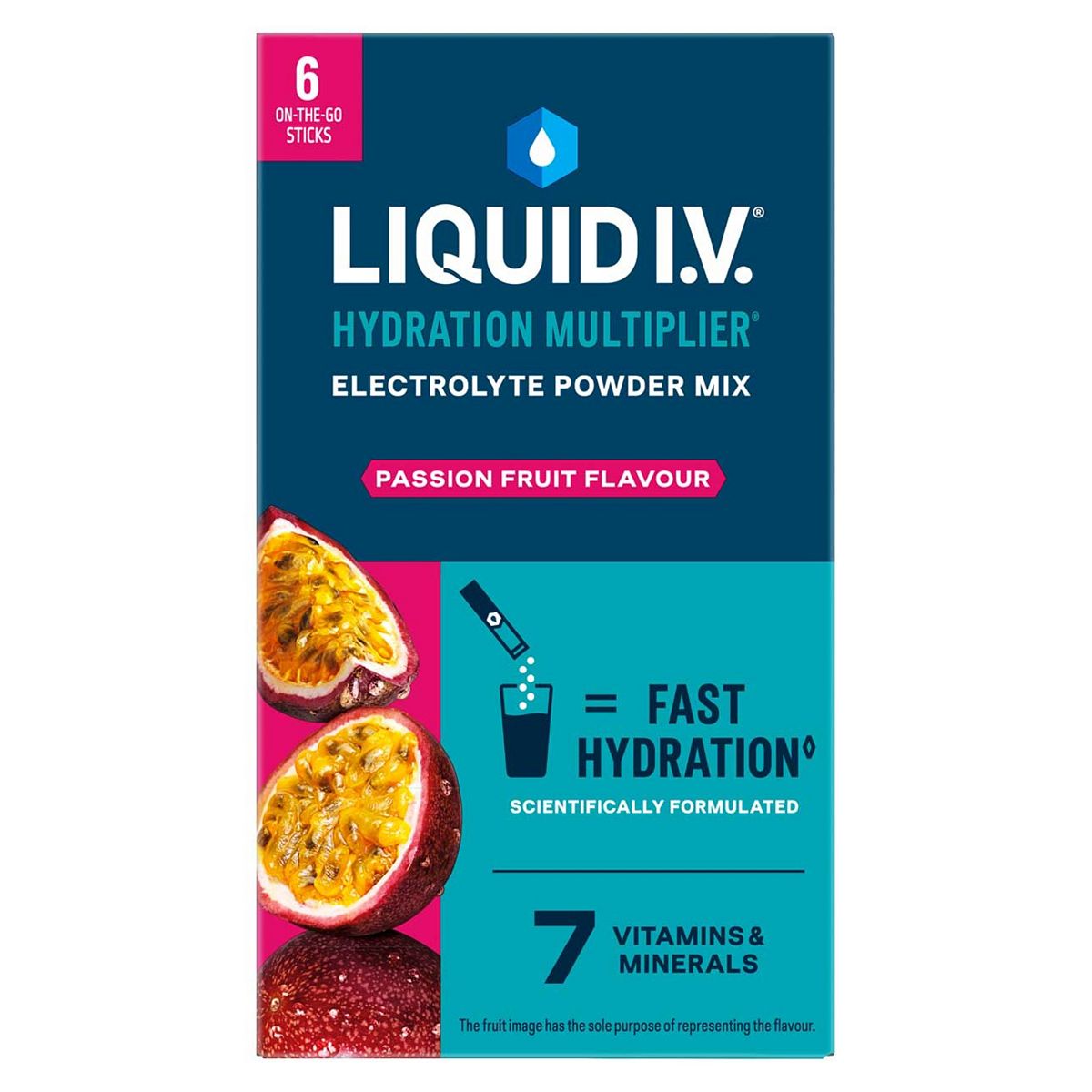 Liquid Iv Liquid I.v. Hydration Multiplier Electrolyte Powder Mix Passion Fruit 6 Sachets