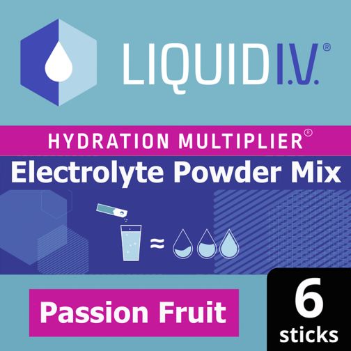 Liquid I.V. Hydration Multiplier Electrolyte Powder Mix Passion Fruit 6 Sachets