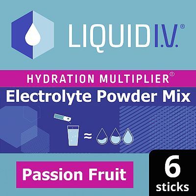 Liquid I.V. Hydration Multiplier Electrolyte Powder Mix Passion Fruit 6 Sachets
