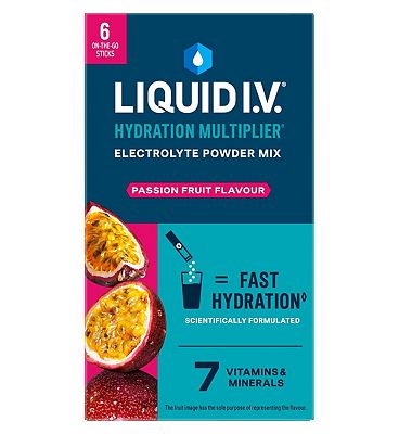Liquid Iv Hydration Multiplier Electrolyte Powder Mix Passion Fruit 6 Sachets