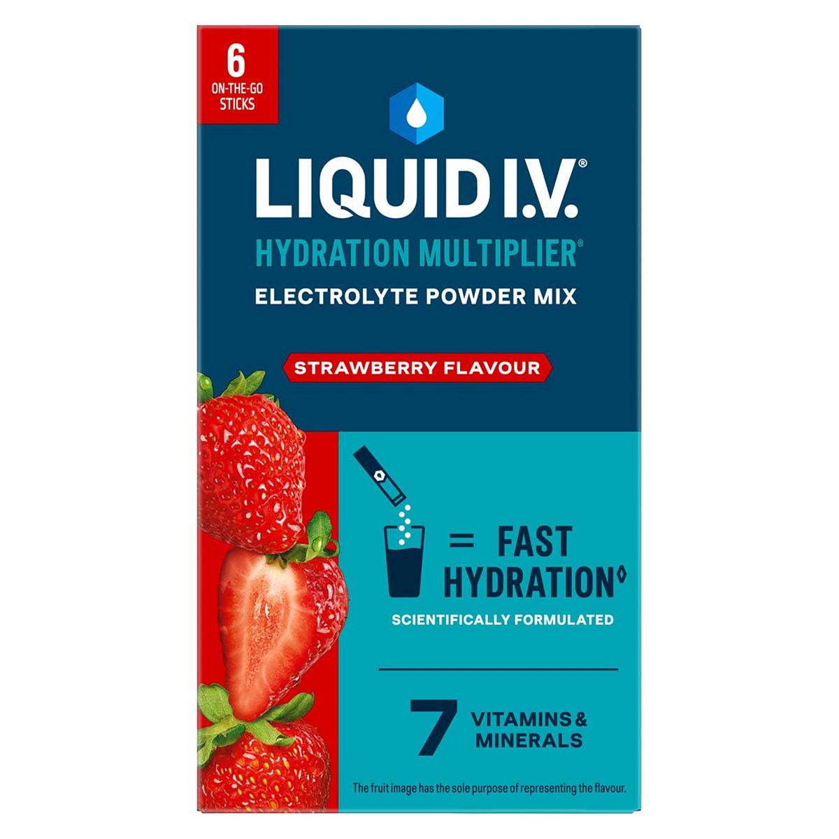 Liquid Iv Liquid I.v. Hydration Multiplier Electrolyte Powder Mix Strawberry 6 Sachets