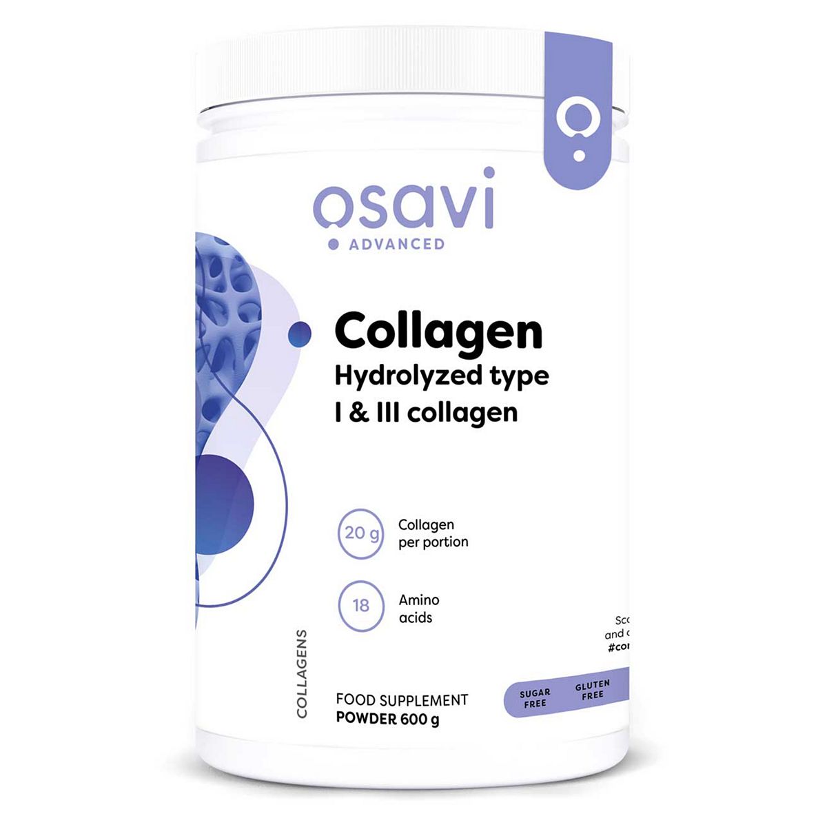 Osavi Collagen Peptides - Hydrolyzed Type 1 & 3 600G