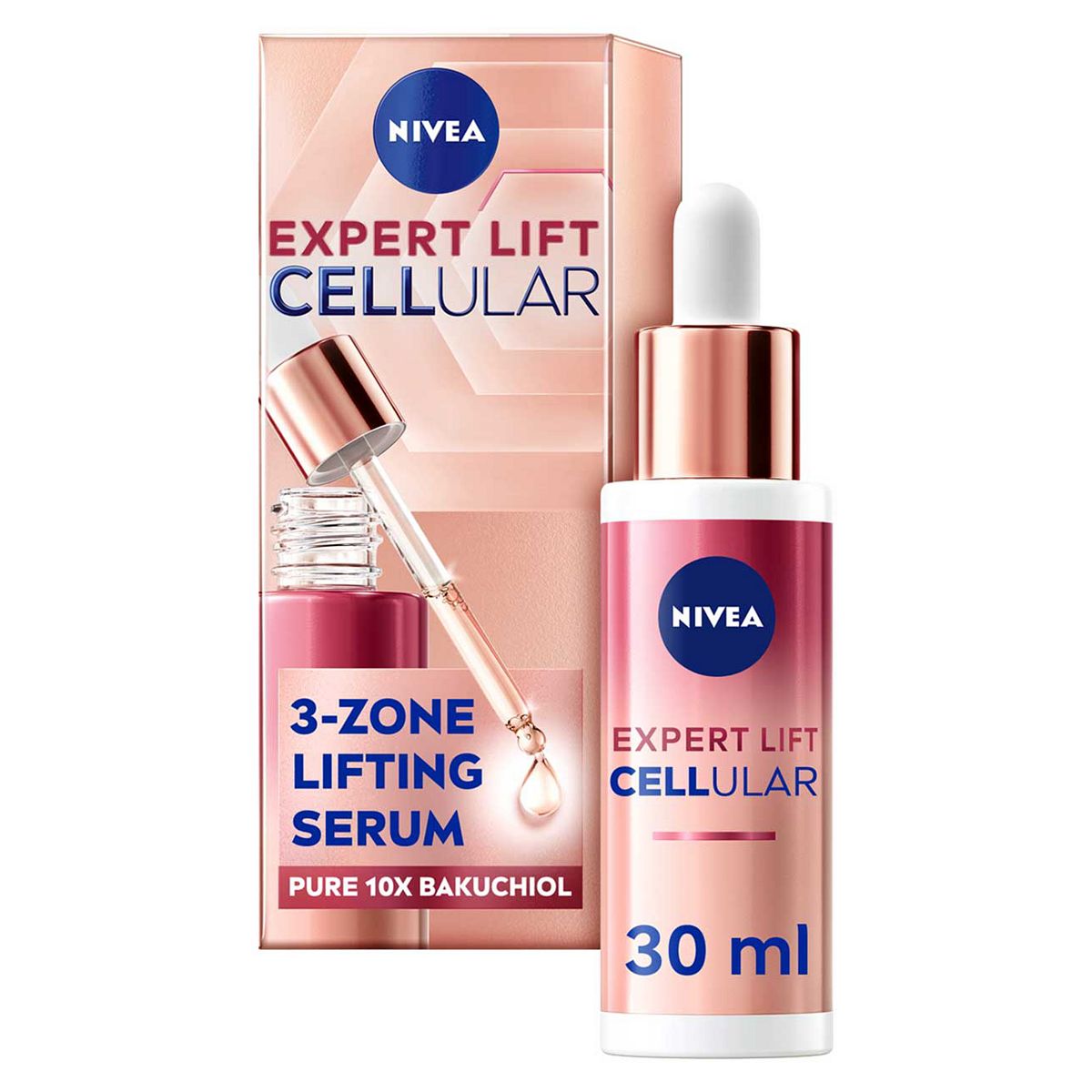 Nivea Cellular Expert Lift 3-Zone Lifting Serum With Pure Bakuchiol, 30ml