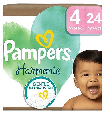 Harmonie Nappies Size 4, 24 Nappies, 9kg-14kg, Essential Pack