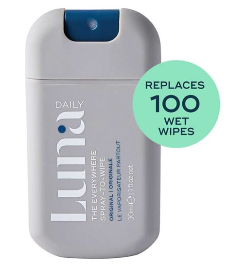 Luna Daily The Mini Everywhere Spray-To-Wipe Original- with prebiotics + Vitamins C&E for all skin