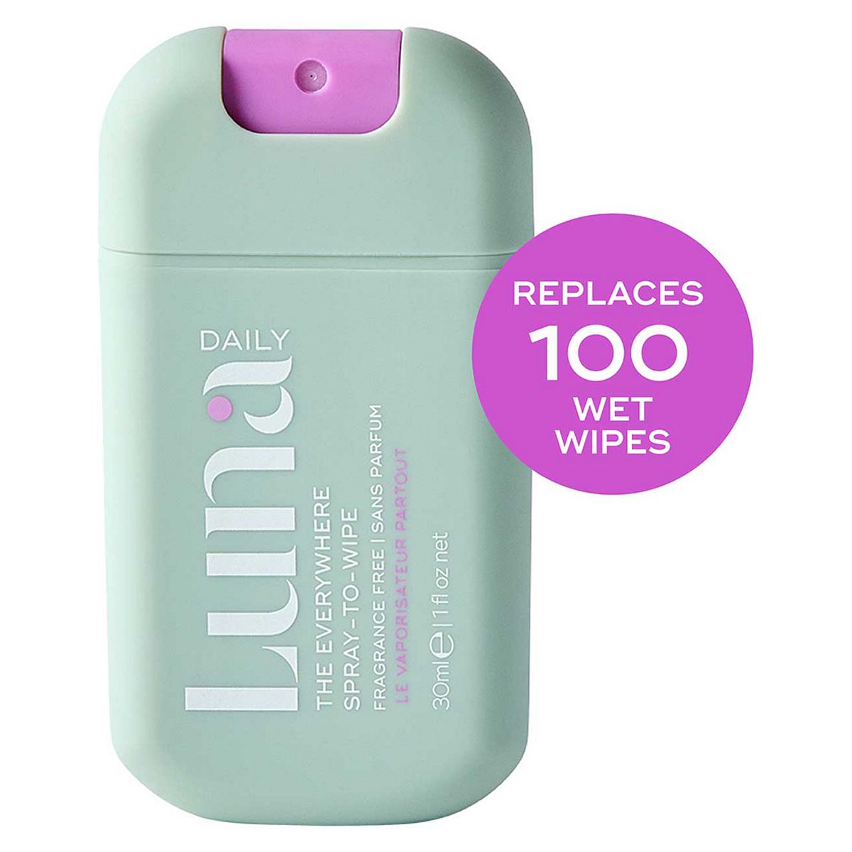Luna Daily The Fragrance Free Everywhere Spray-To-Wipe Ph-Balancing Body Cleansing Spray 30Ml