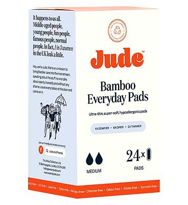 Jude Bamboo Everyday Pads 24 Pack - Discreet Protection for Light Bladder Leaks