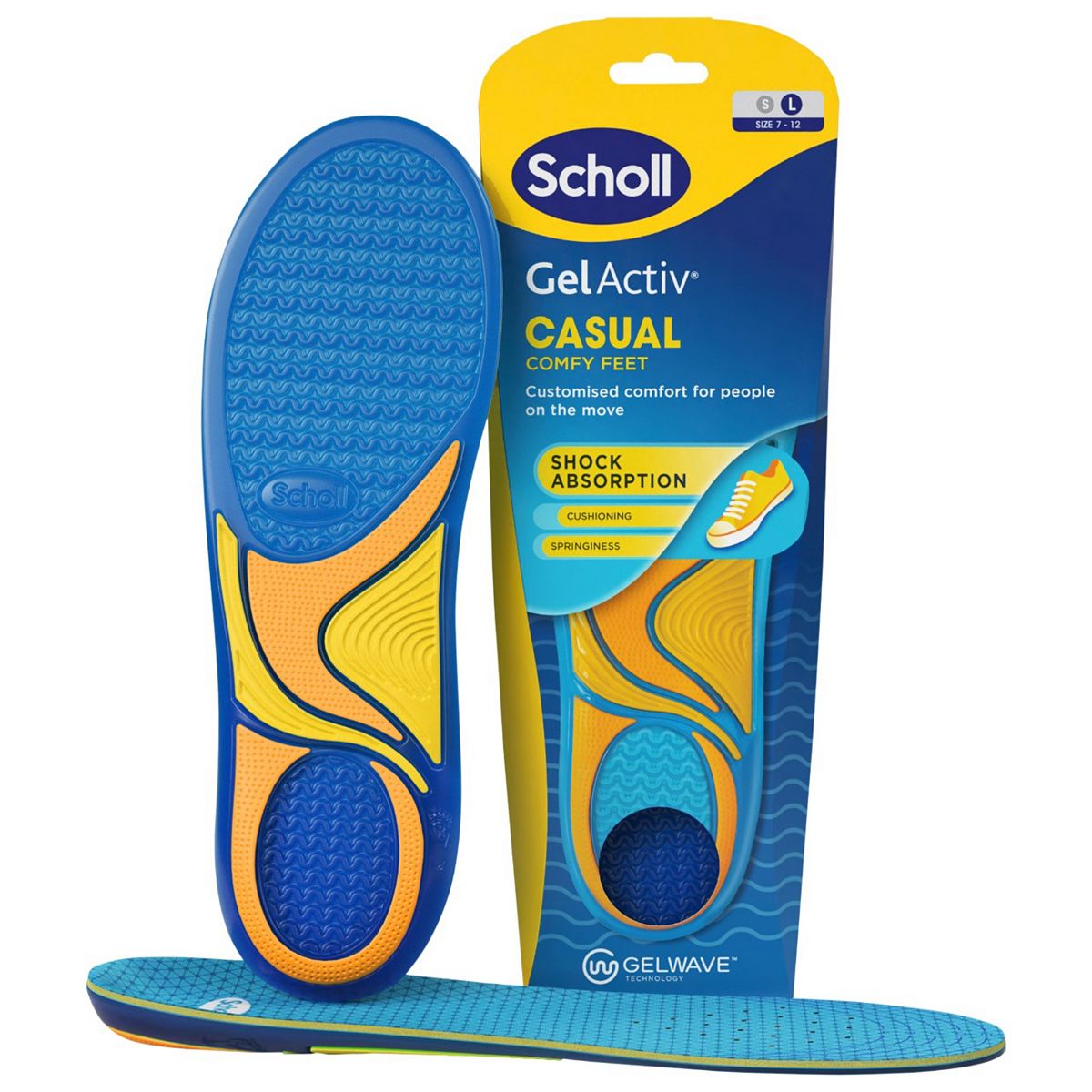 Scholl Gelactiv Casual Insoles - Large