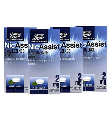 Boots NicAssist 2mg Lozenges 4 x 96 Bundle