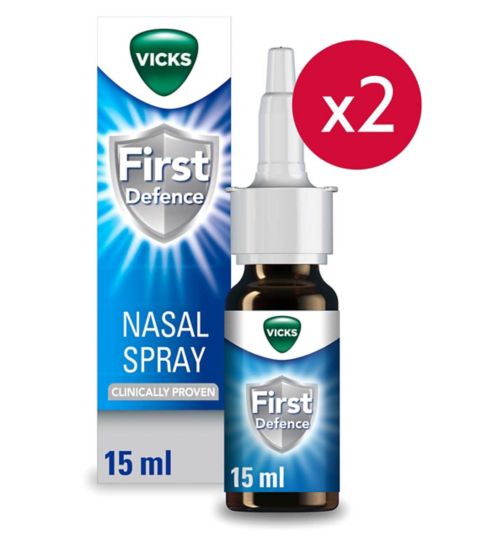 Vicks First Defence 15ml x 2 Bundle;Vicks First Defence Cold Virus Blocker Nasal Spray Bottle 15ml;Vicks First Defence Micro-Gel Nasal Spray 15ml