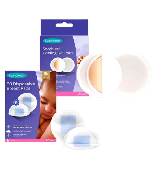 Lansinoh Disposable Breast Pads - Pack of 60;Lansinoh Disposable Breast Pads 60s;Lansinoh New Mum Bundle;Lansinoh Soothies Gel Pads 2s;Lansinoh soothies gel pads 2s