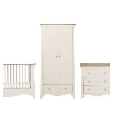 CuddleCo Clara 3 Piece Nursery Furniture Set - Cashmere & Ash