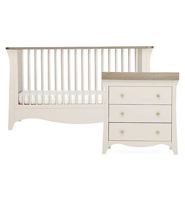 CuddleCo Clara 2 Piece Nursery Furniture Set - Cashmere & Ash