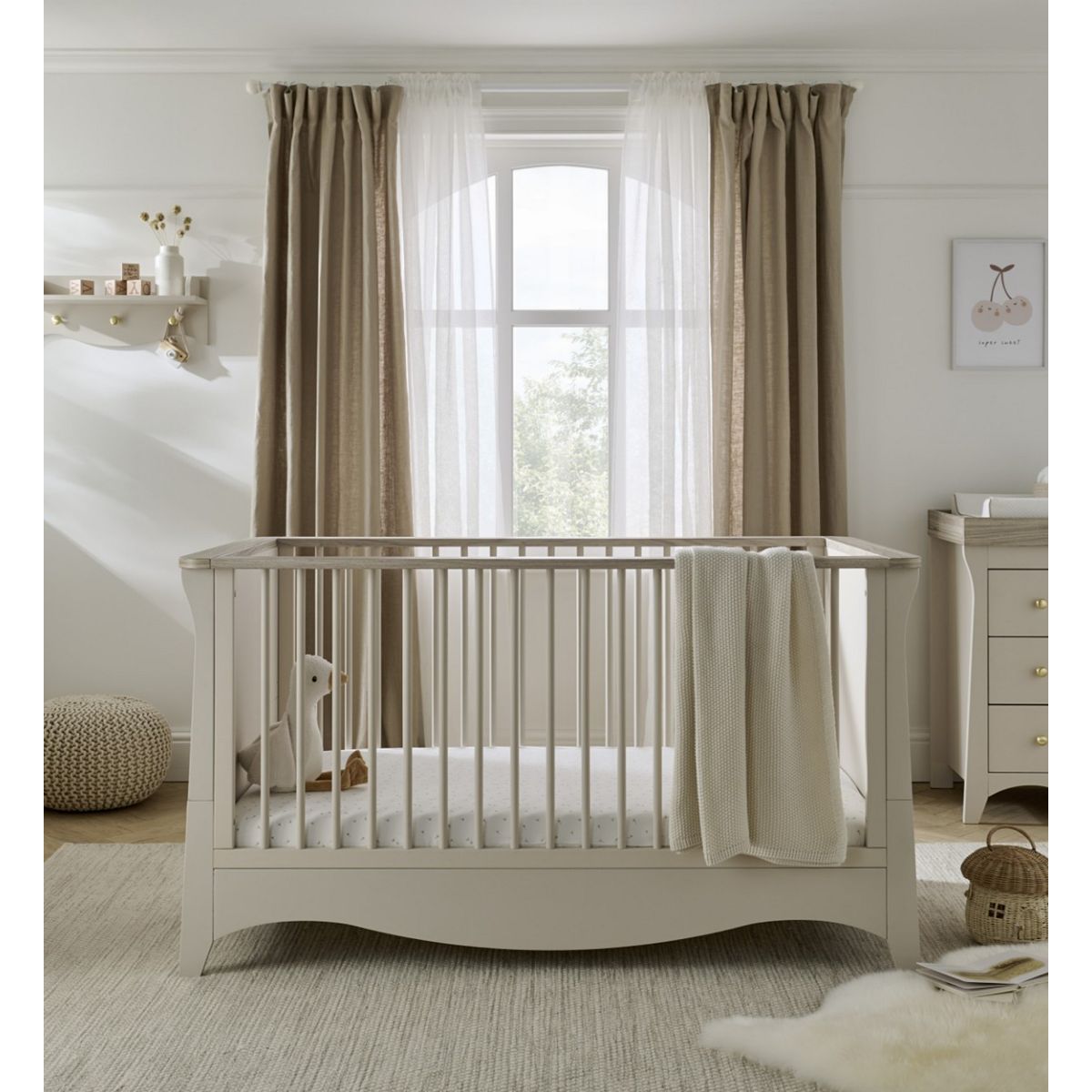 Cuddleco Clara Cot Bed - Cashmere & Ash