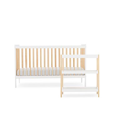 CuddleCo Nola 2 Piece Nursery Furniture Set - White & Natural