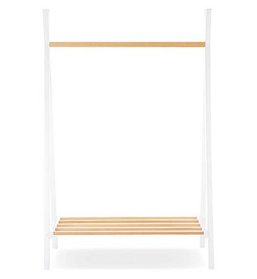 CuddleCo Nola Clothes Rail - White & Natural