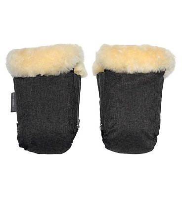 Naturally Sheepskins Deluxe Stroller Mittens - Charcoal Grey
