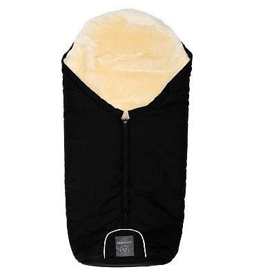 Naturally Sheepskins Merino Sheepskin Footmuff -  Black