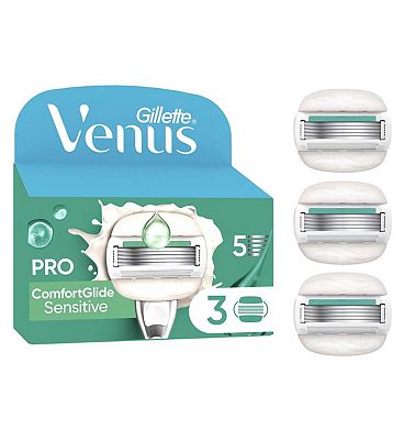 Gillette Venus ComfortGlide 5 Sensitive, 3 Razor Blade Refills