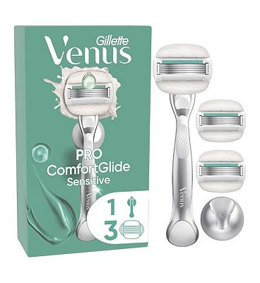 Gillette Venus ComfortGlide 5 Sensitive, Razor + 3 Razor Blade Refills