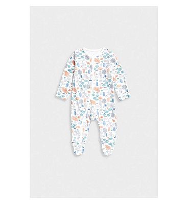 Mothercare Bear Zip-Up Baby Sleepsuit 1 - 3 Months