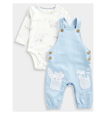 Mothercare My First Dungarees and Bodysuit Set 6 - 9 Months