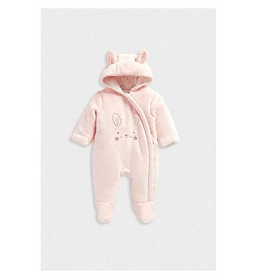 Mothercare My First Fluffy Bunny Pramsuit Up to 10 lbs