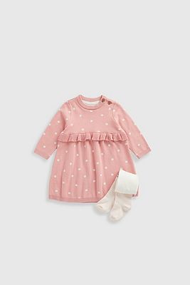 Mothercare My First Knitted Dress and Tights Set 6 - 9 Months