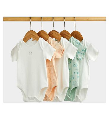 Mothercare Safari Short-Sleeved Bodysuits - 5 Pack 3 - 6 Months