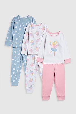 Mothercare Fairy Ballerina Pyjamas - 3 Pack 3 - 4 Years