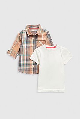 Mothercare Checked Shirt and T-Shirt Set 3 - 4 Years