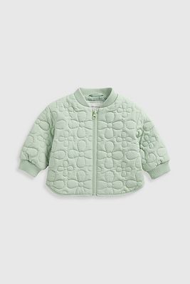 Mothercare Green Flower Quilted Jacket 3 - 4 Years