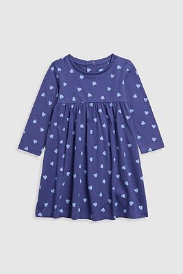 Mothercare Navy Heart Jersey Dress 12 Months