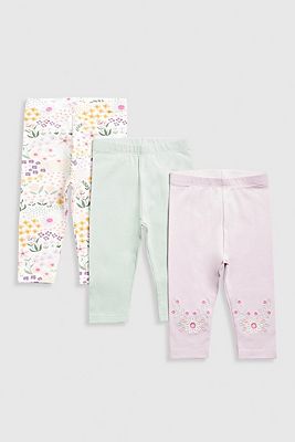 Mothercare Nature Leggings - 3 Pack 12 Months