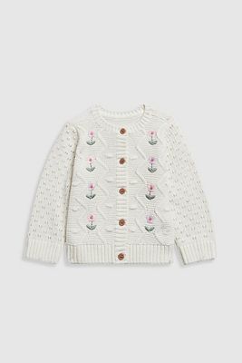 Mothercare White Flower Cardigan 3 - 4 Years