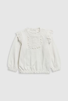 Mothercare Cream Crochet Sweat Top 2 - 3 Years