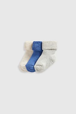 Mothercare Terry Baby Socks - 3 Pack 1 - 6 Months