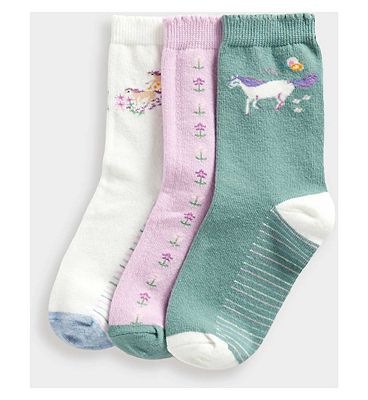 Mothercare Party Horse Socks - 3 Pack 12 Months