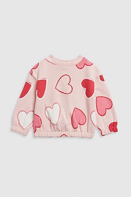 Mothercare Pink Hearts Sweat Top 4 - 5 Years