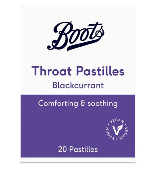 Boots Throat Pastilles Blackcurrant, 20 Pastilles