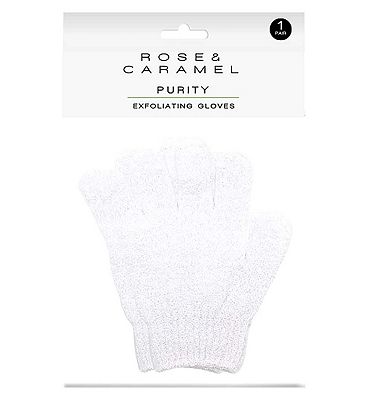 Rose & Caramel White Exfoliating Gloves